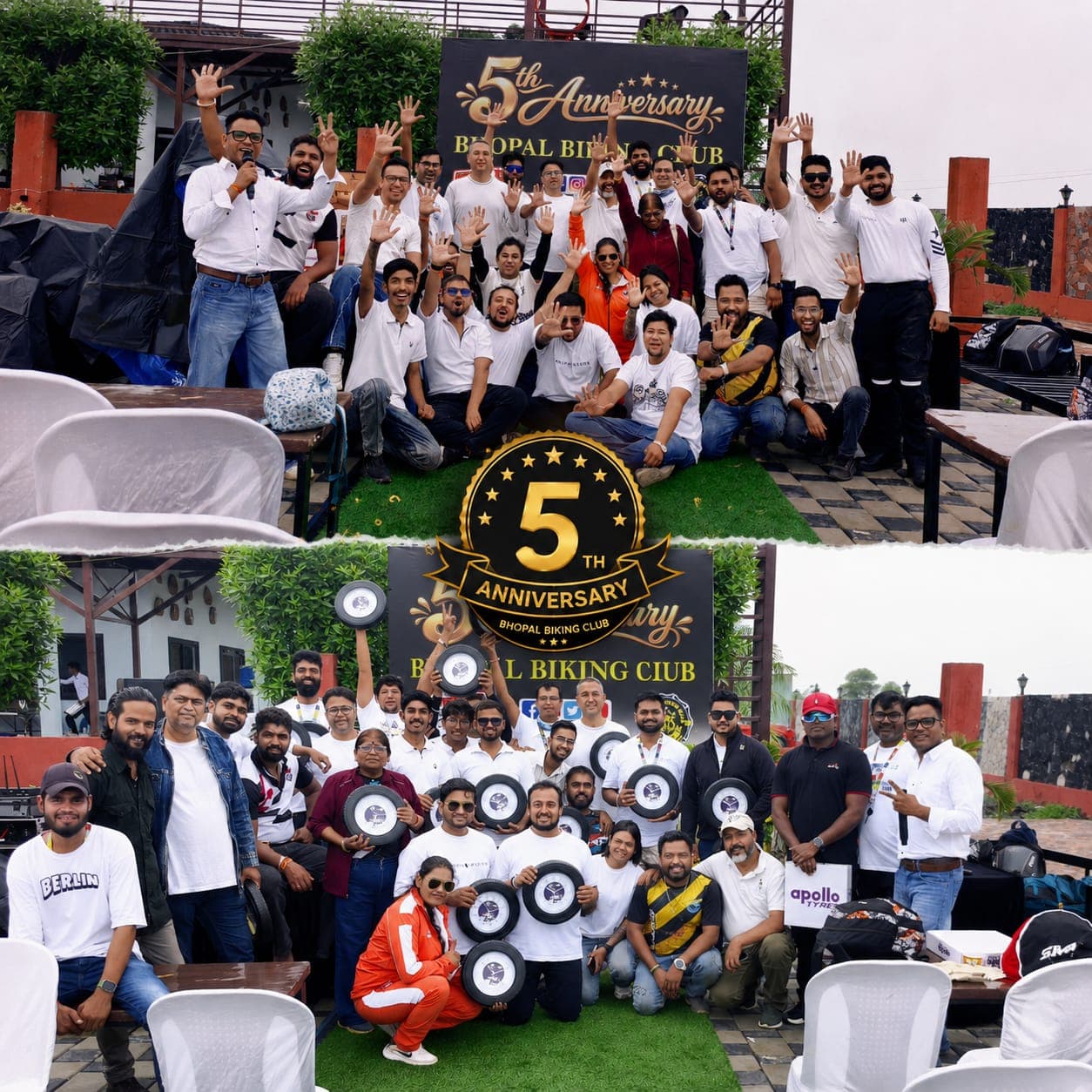 Bhopal Biking Club members celebrating the 5th anniversary