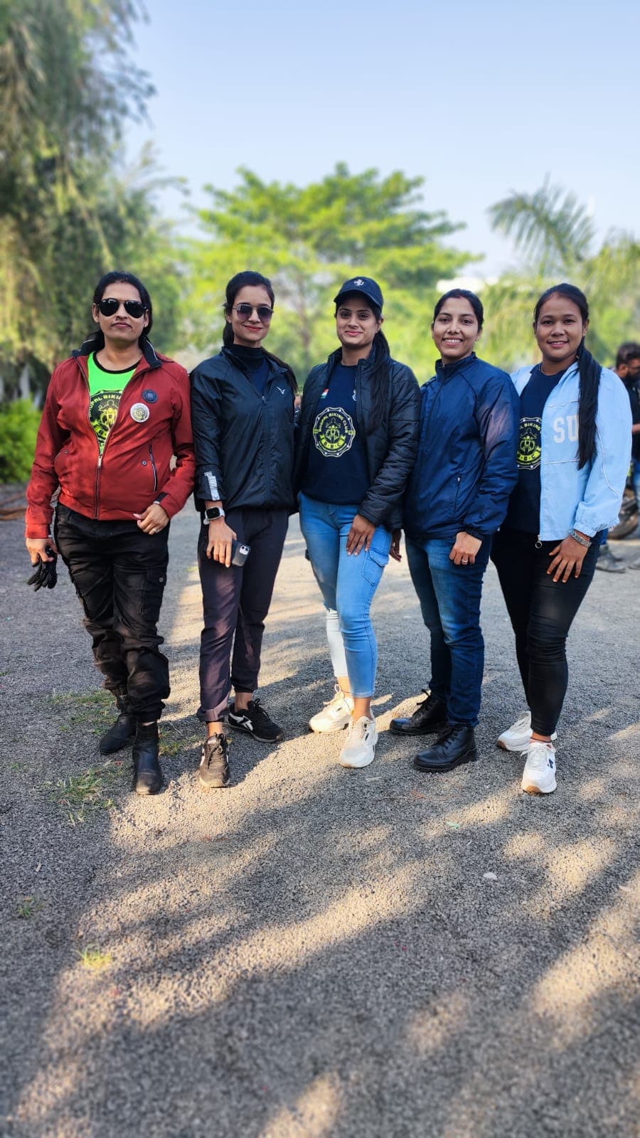 Women riders of Bhopal Biking Club riding together
